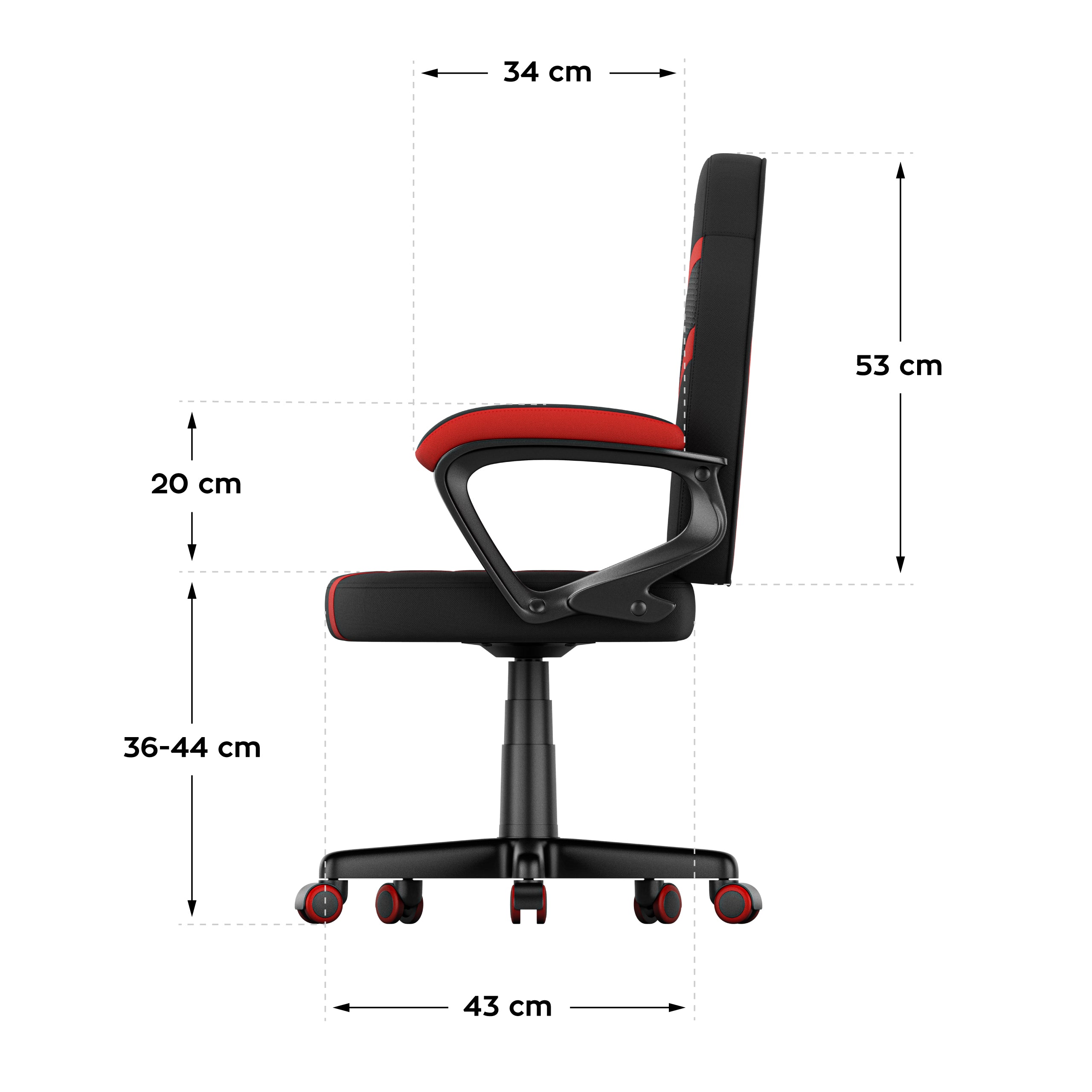 HUZARO RANGER 1.0 Rode Mesh Kinderstoel voor Gaming