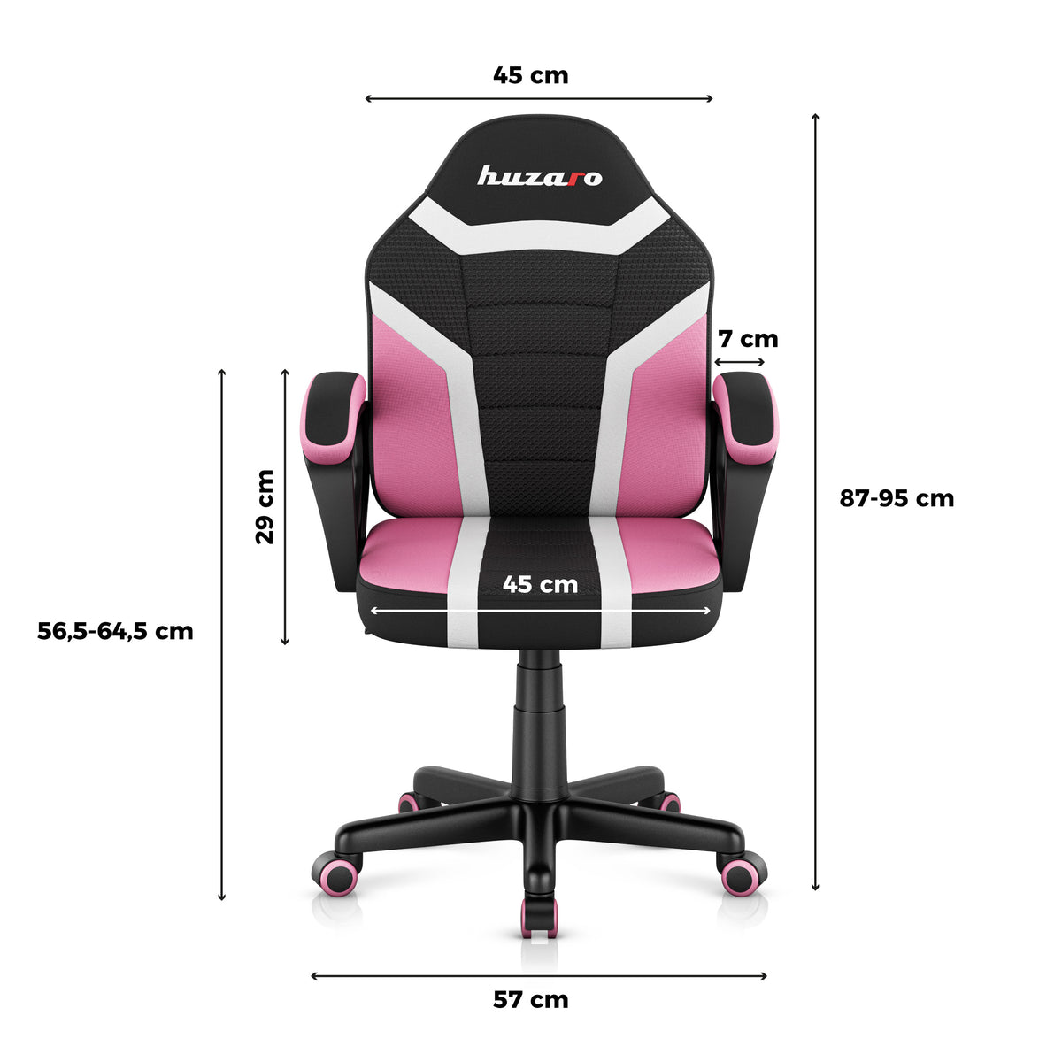 HUZARO RANGER 1.0 Roze Mesh Kinderstoel Gaming