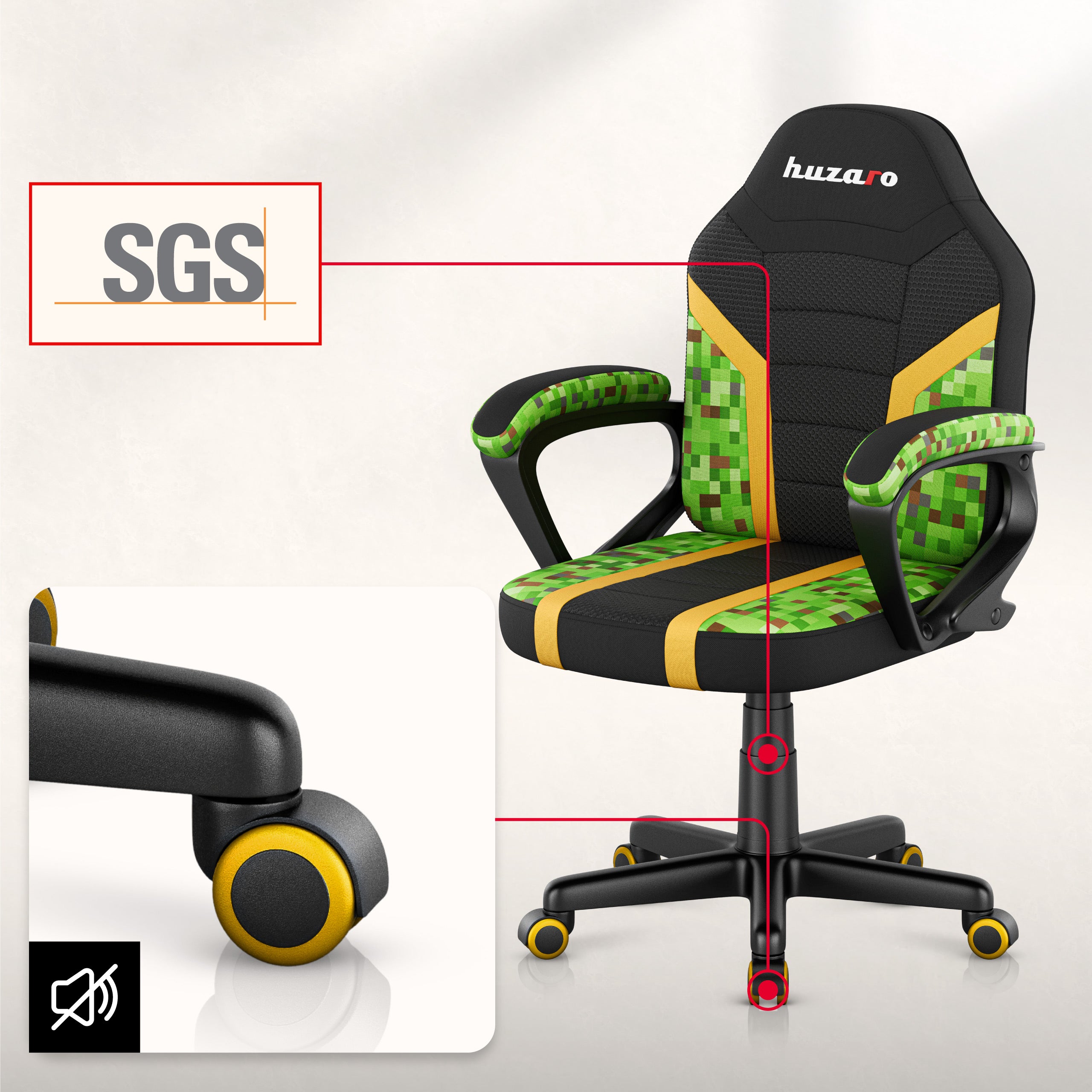 HUZARO RANGER 1.0 Pixel Mesh Kinderstoel voor Gaming