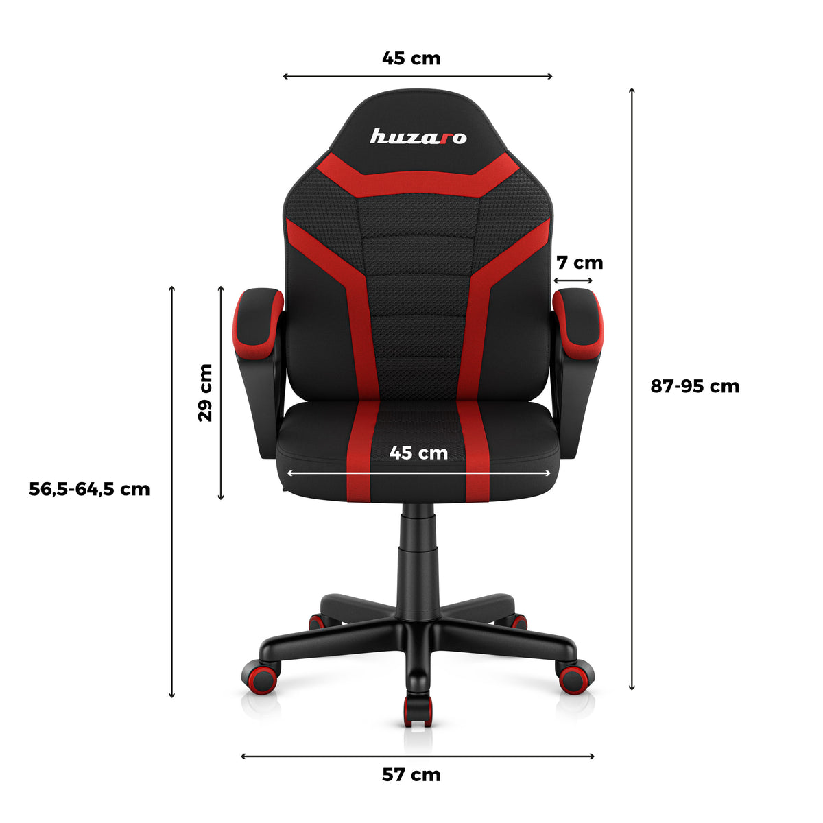 HUZARO RANGER 1.0 Rode Mesh Kinderstoel voor Gaming
