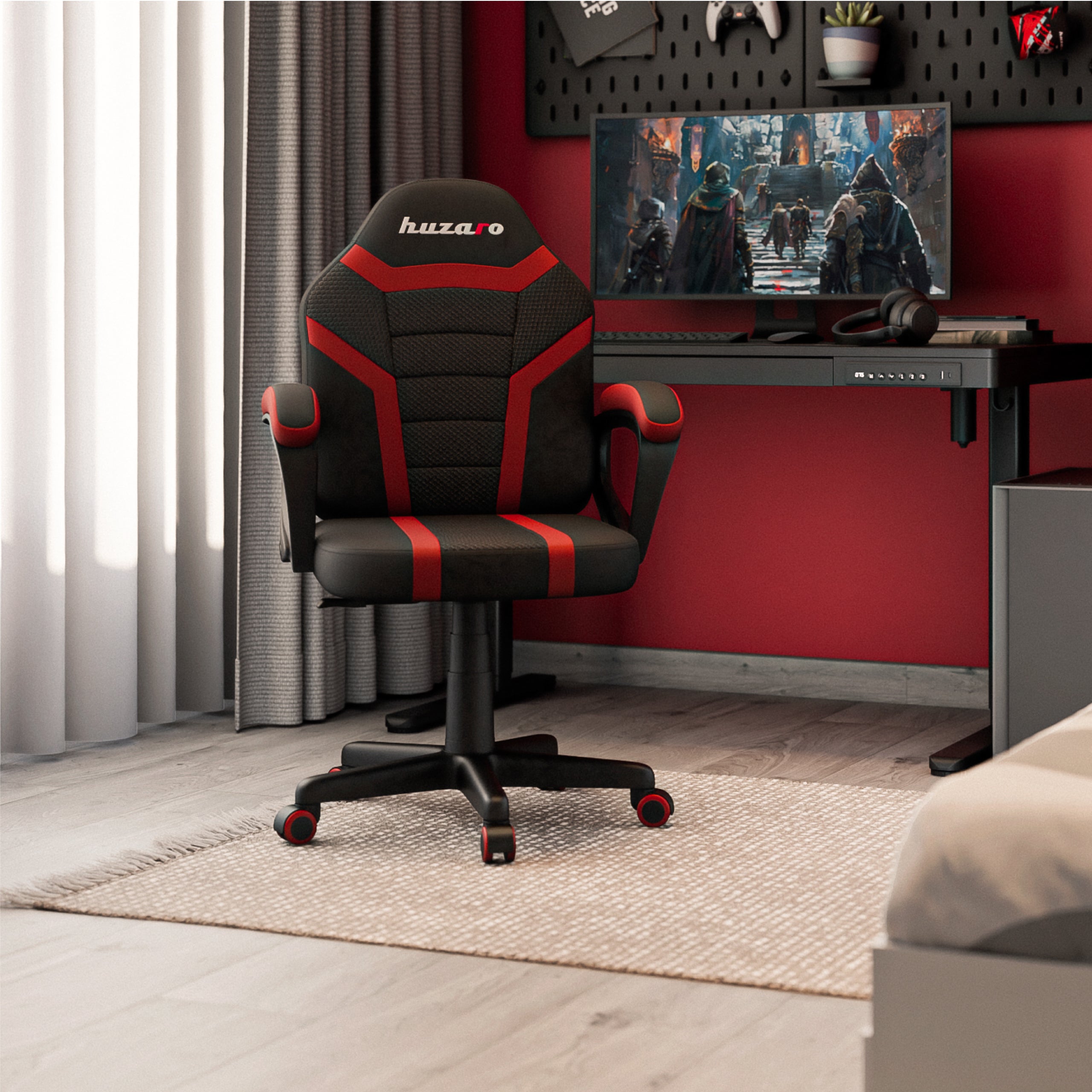HUZARO RANGER 1.0 Rode Mesh Kinderstoel voor Gaming