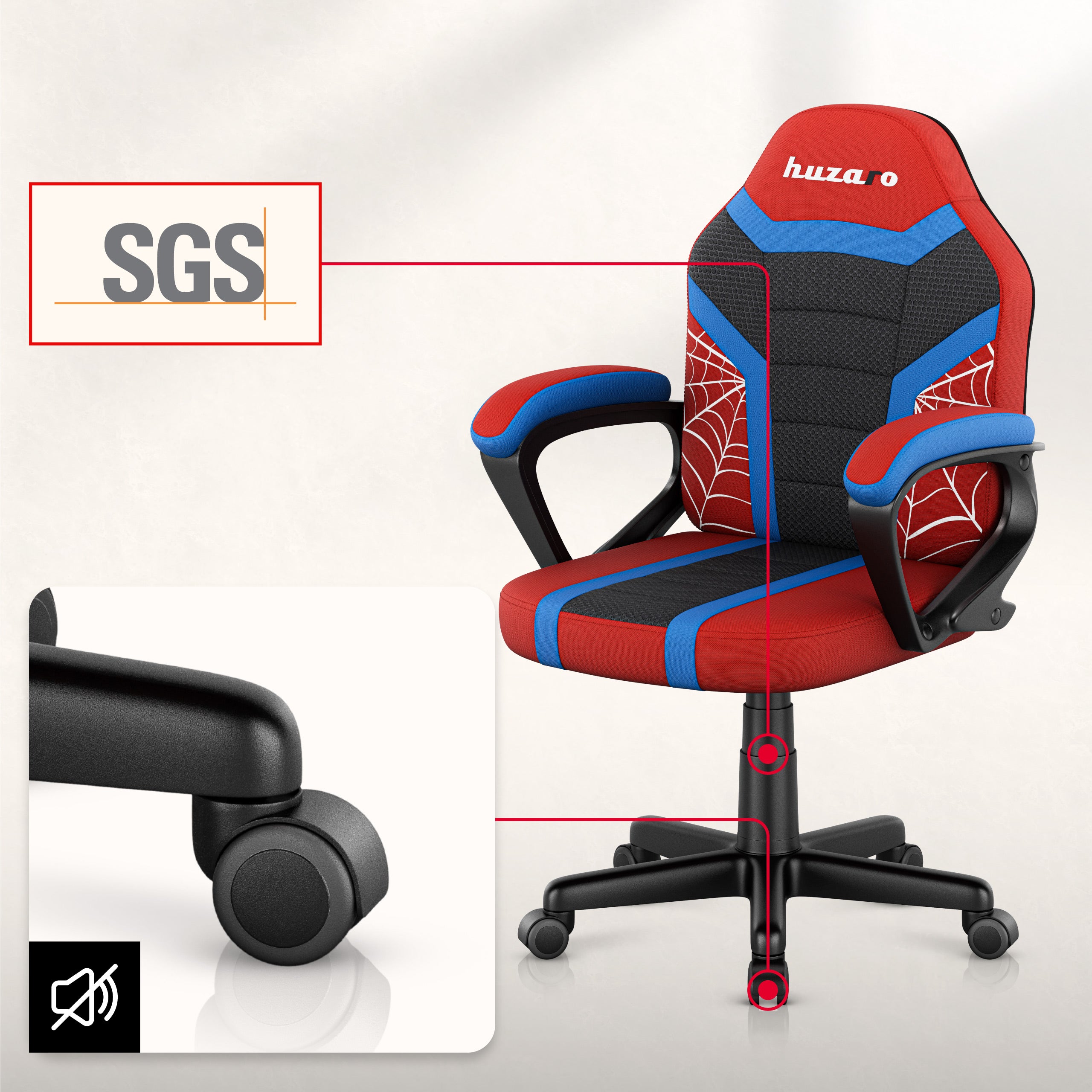 Huzaro Ranger 1.0 Spider Mesh Kinderstoel voor Gaming