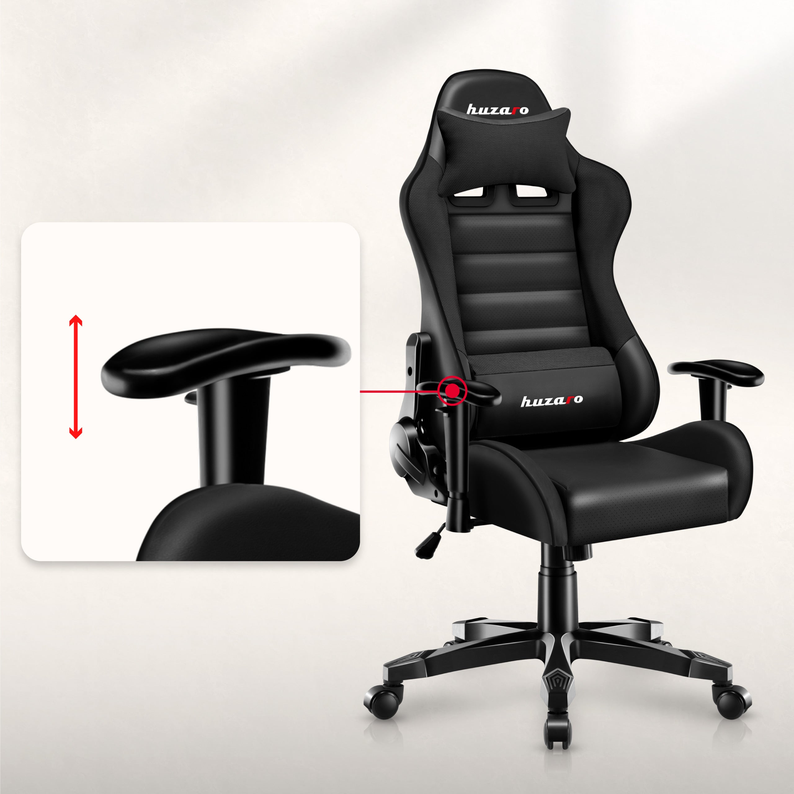 HUZARO RANGER 6.0 Kinderstoel Gamen Zwart