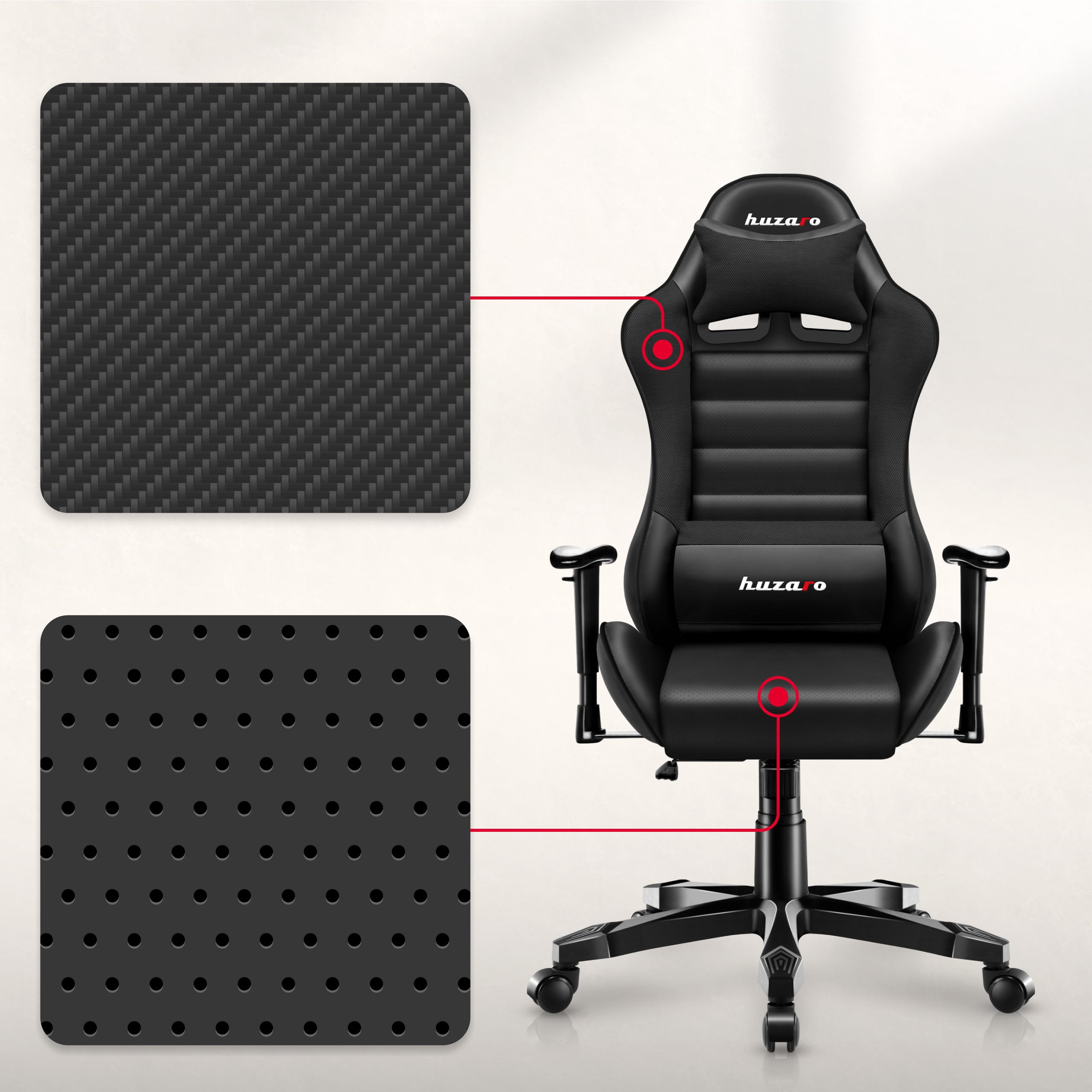 HUZARO RANGER 6.0 Kinderstoel Gamen Zwart