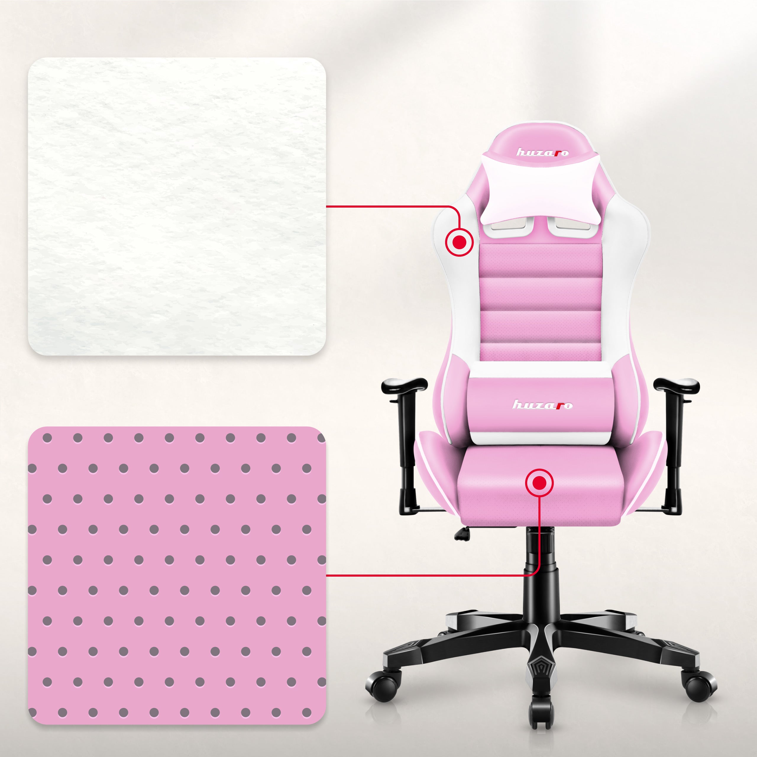 HUZARO RANGER 6.0 Roze Kinderstoel voor Gaming