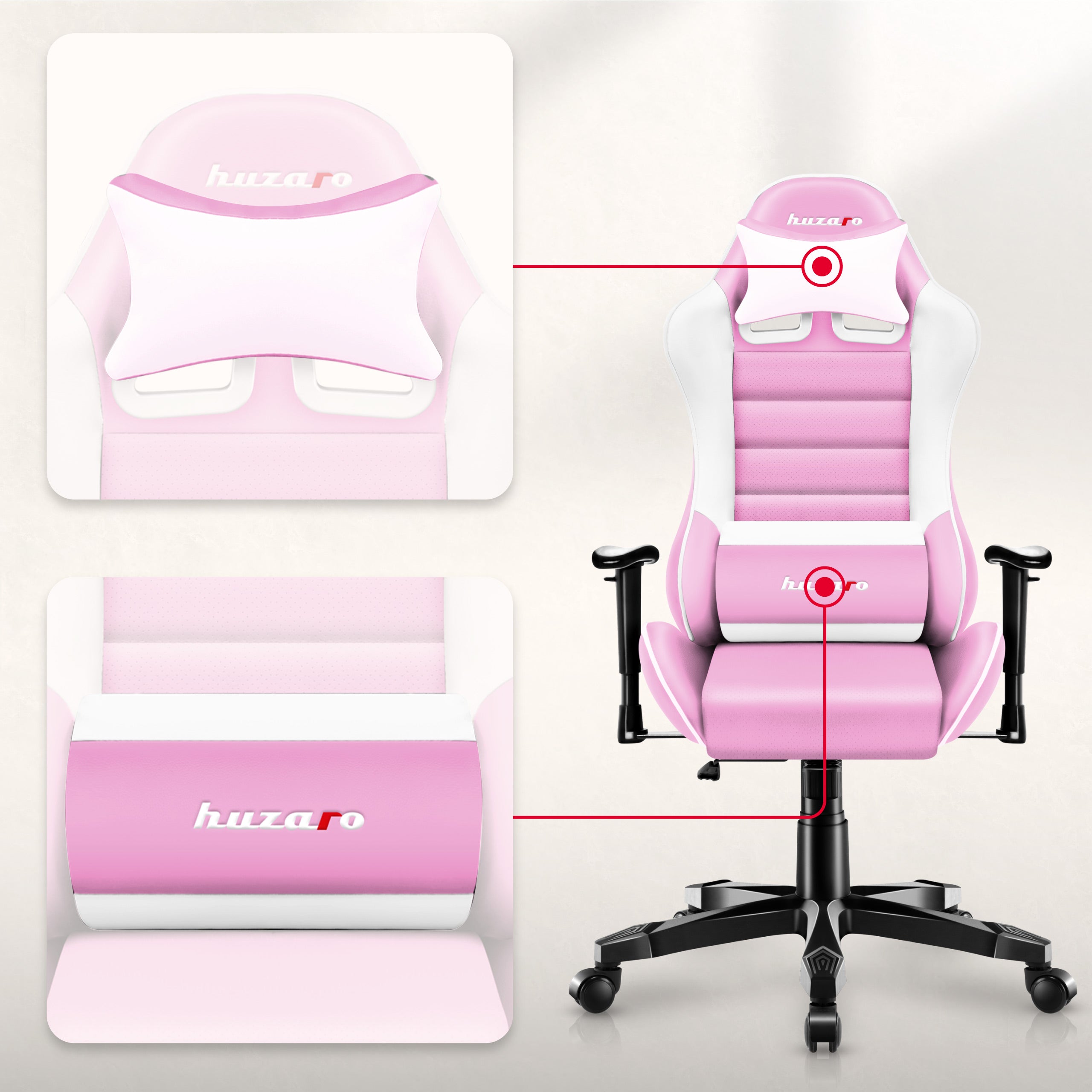 HUZARO RANGER 6.0 Roze Kinderstoel voor Gaming