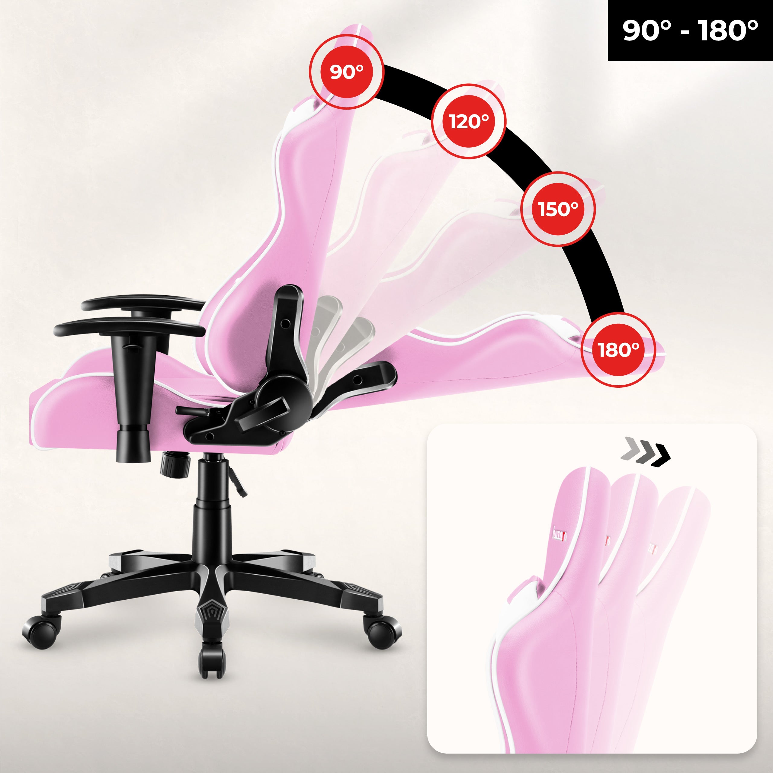 HUZARO RANGER 6.0 Roze Kinderstoel voor Gaming