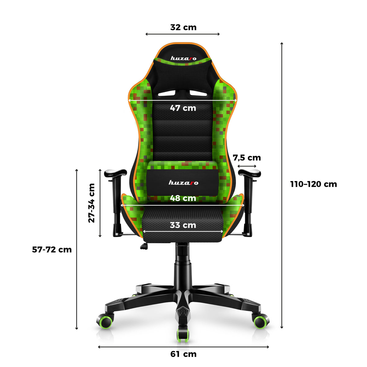 HUZARO RANGER 6.0 Pixel Mesh Kinderstoel voor Gaming
