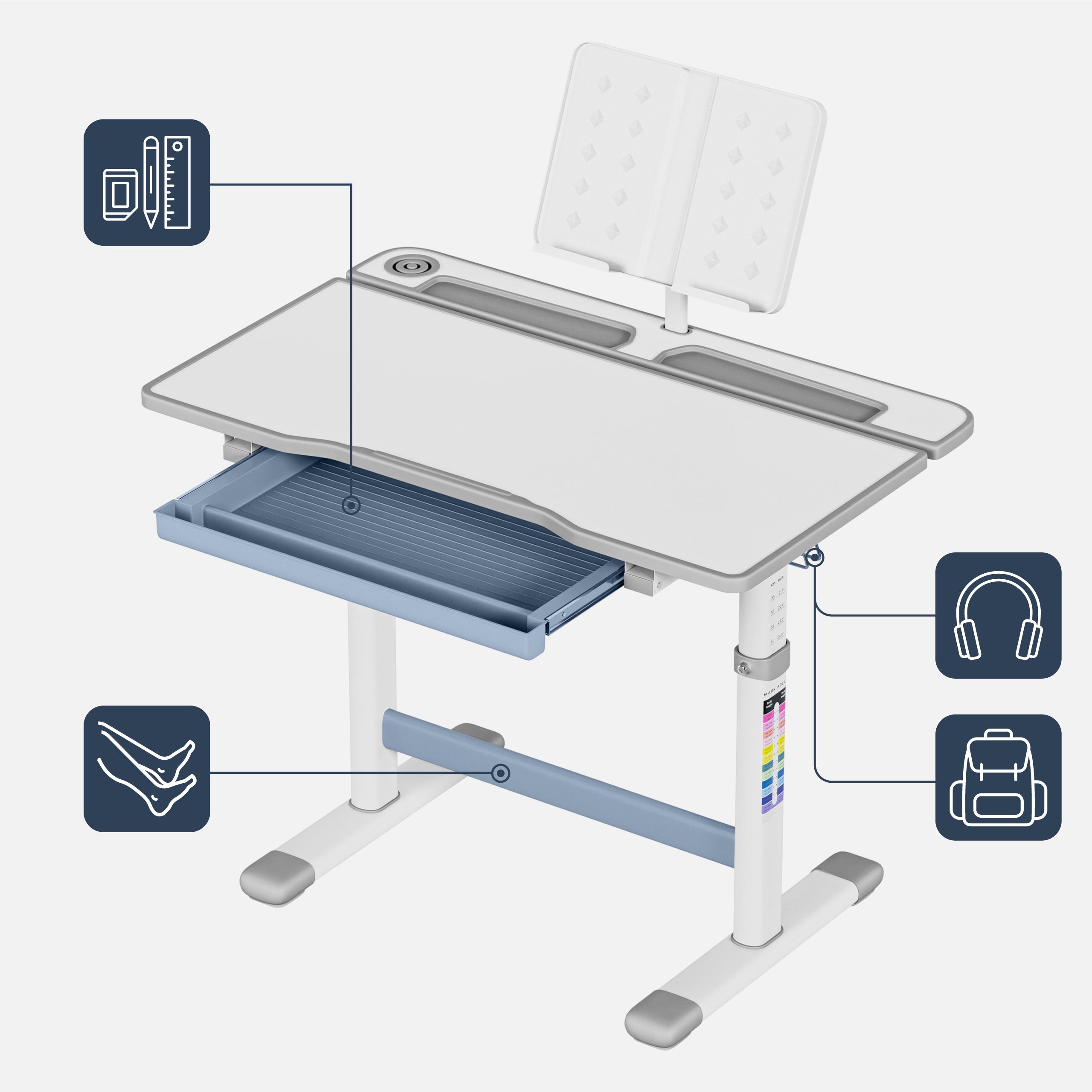 Ergonomisch kinderbureau Mark Adler Studie 3.0 66 cm