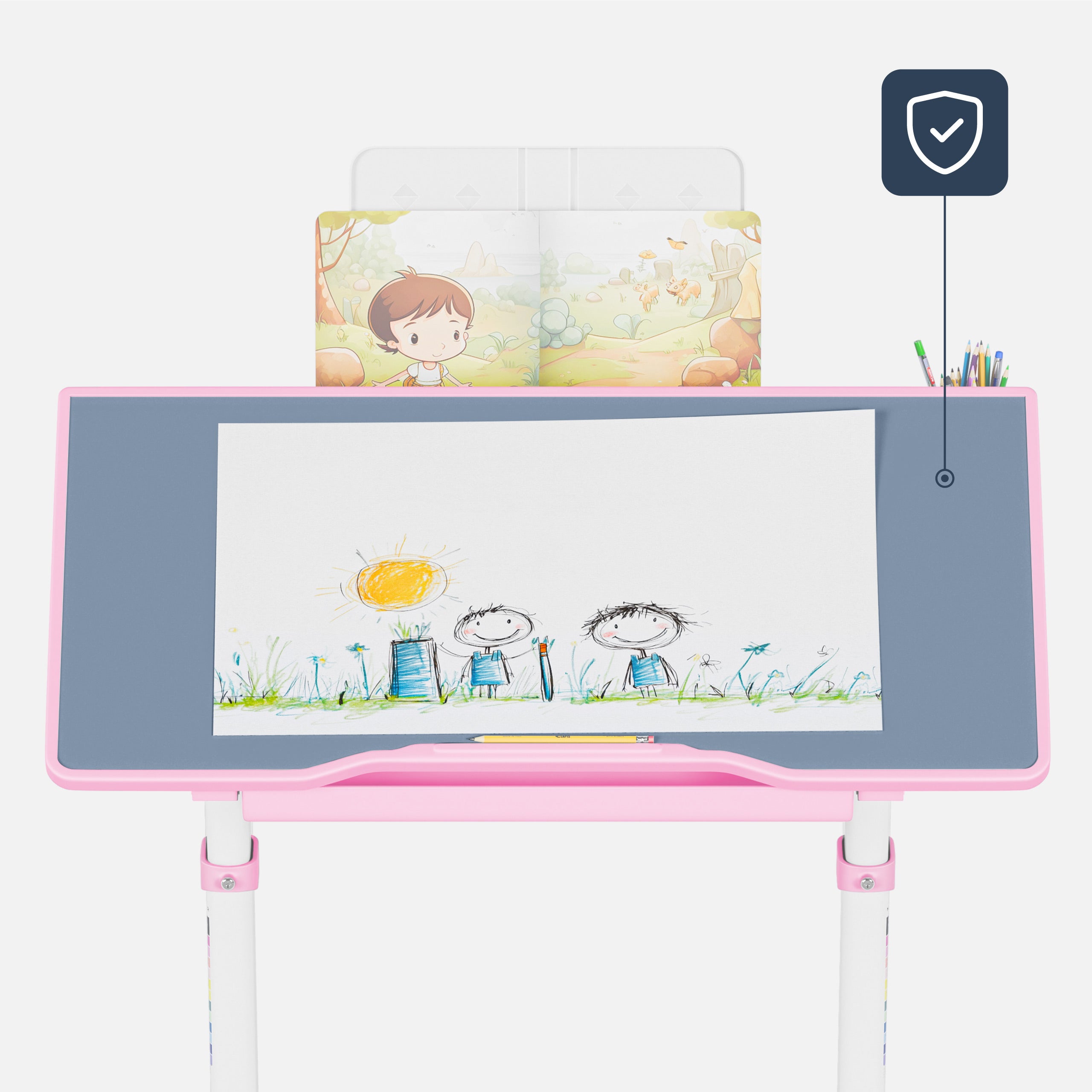 Ergonomisch kinderbureau Mark Adler Studie 3.0 Roze 66 cm