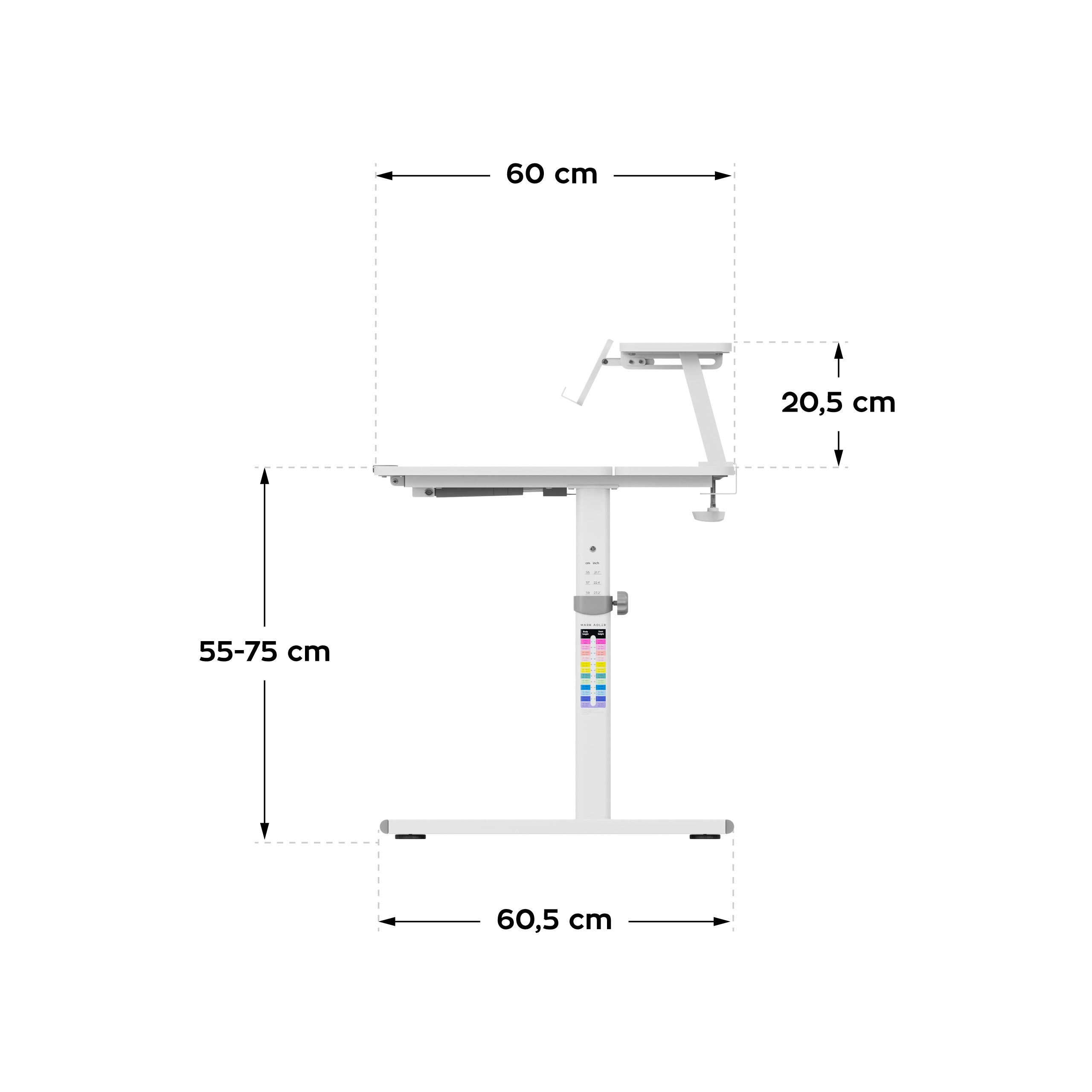 Mark Adler Study 3.7 Grijs 90 cm verstelbaar kinderbureau
