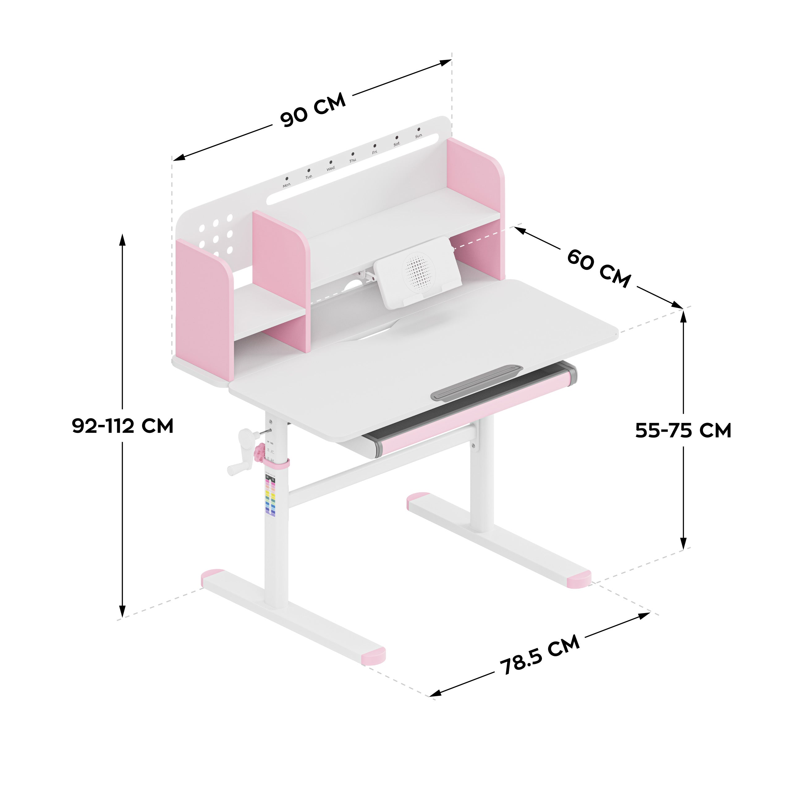 Ergonomisch kinderbureau Mark Adler Studie 5.0 Roze 90 cm