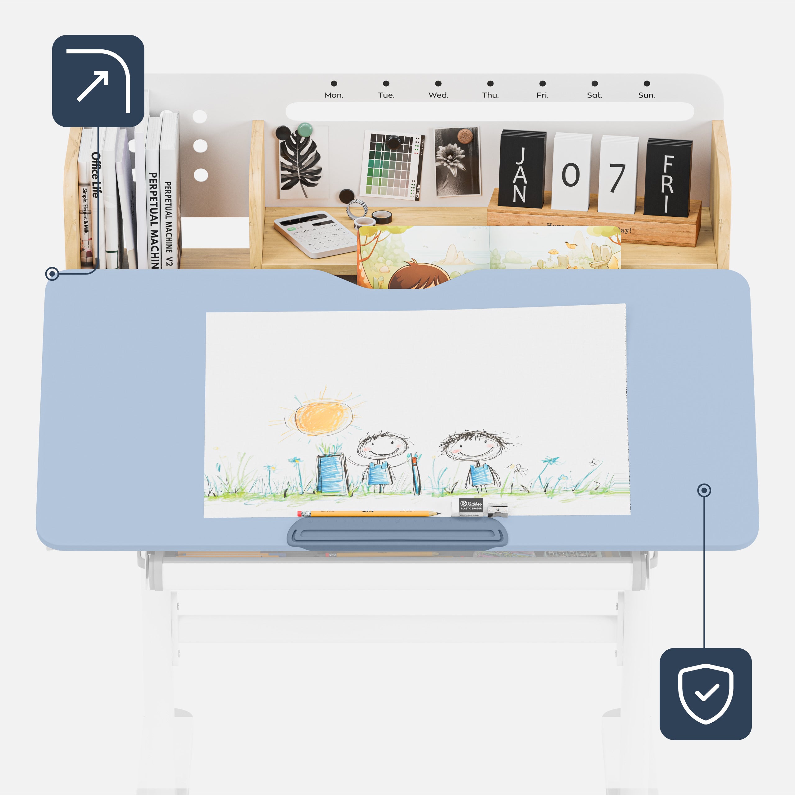 Ergonomisch kinderbureau Mark Adler Studie 5.0 Hout 90 cm