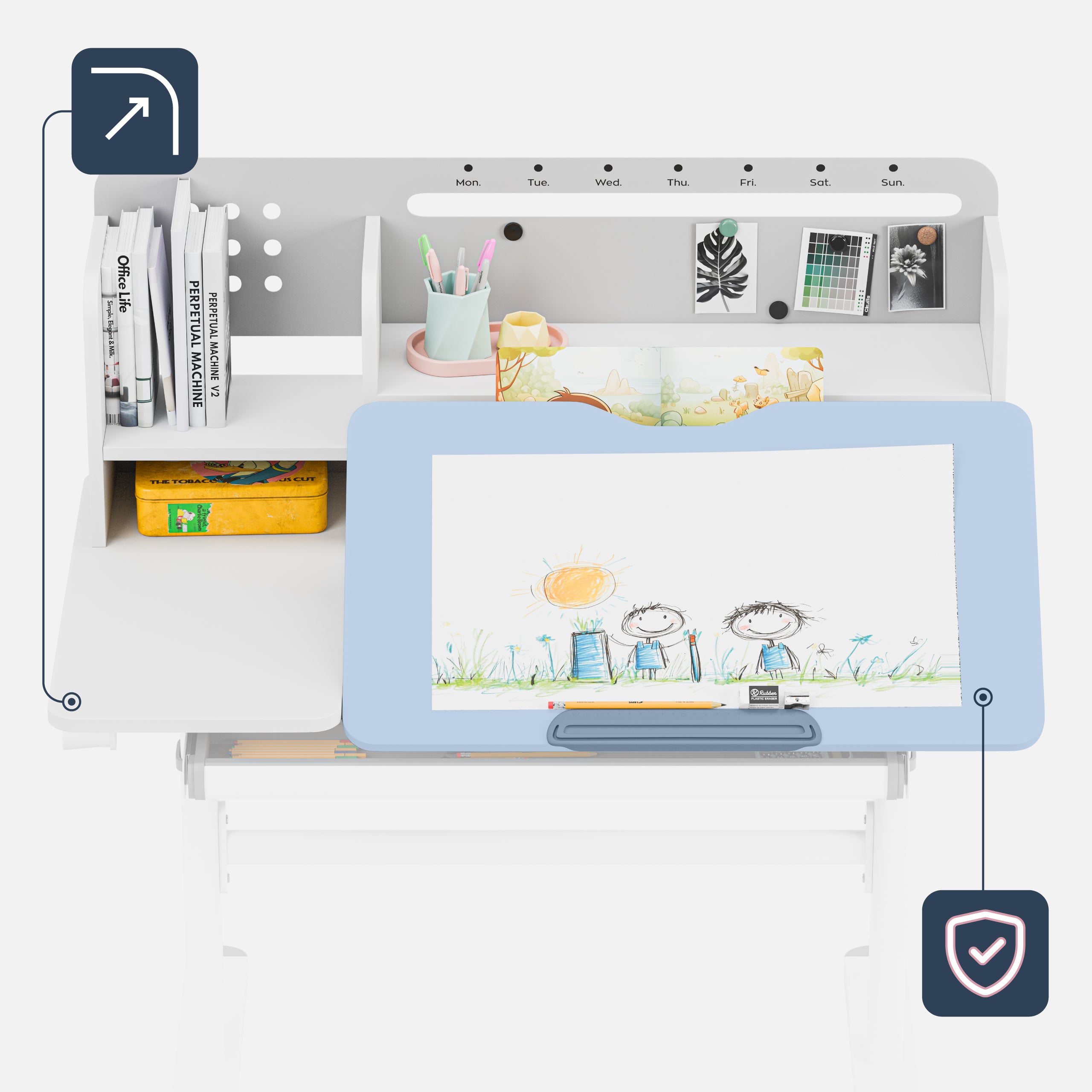 Mark Adler Study 5.7 Grijs 100 cm kinderbureau