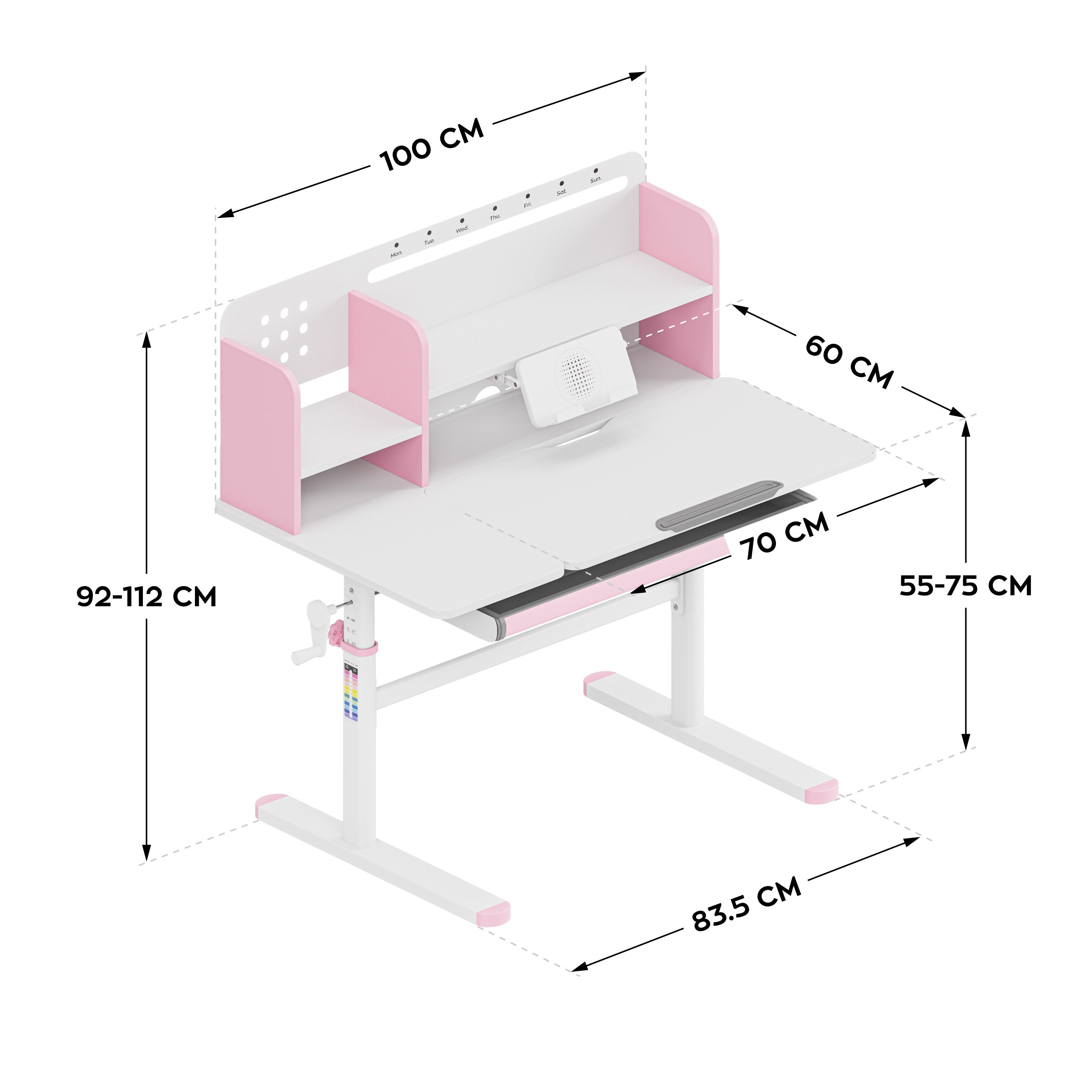 Mark Adler Studie 5,7 Roze 100 cm kinderbureau