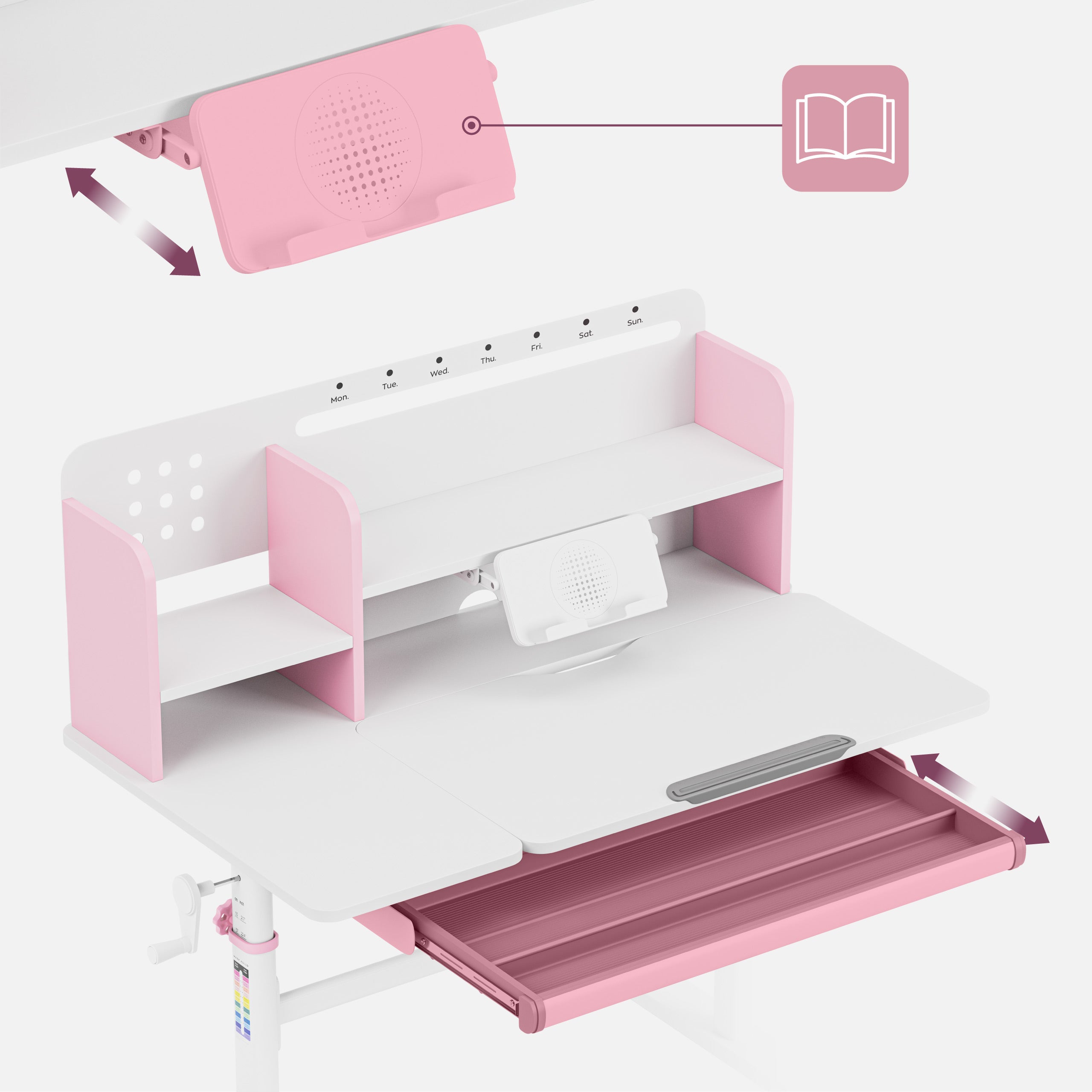 Mark Adler Studie 5,7 Roze 100 cm kinderbureau
