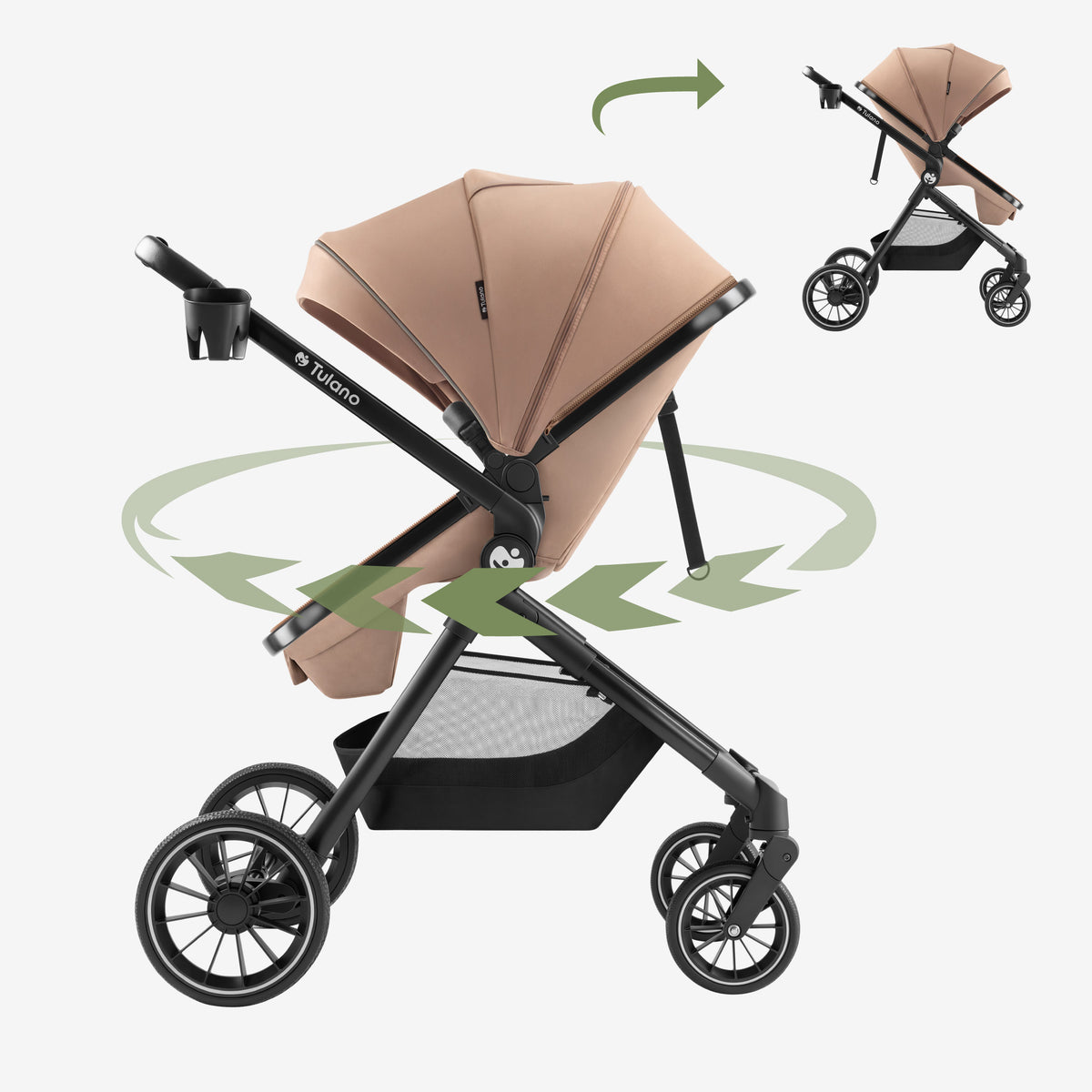 Multifunctionele 2-in-1 kinderwagen Toledo 35 Taupe