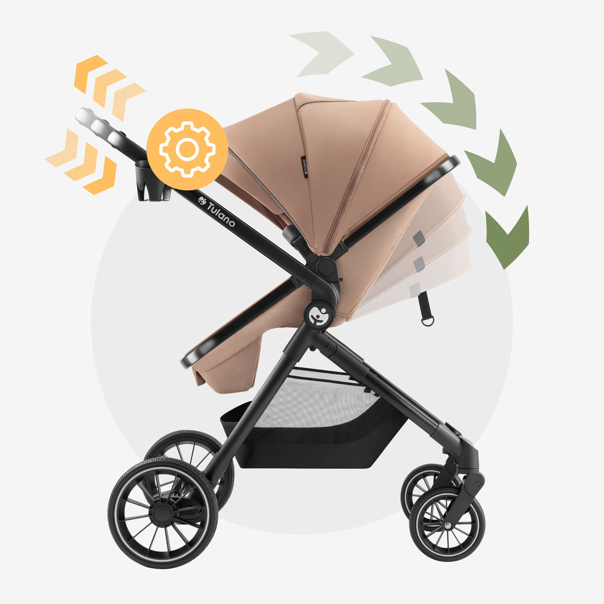 Multifunctionele 2-in-1 kinderwagen Toledo 35 Taupe
