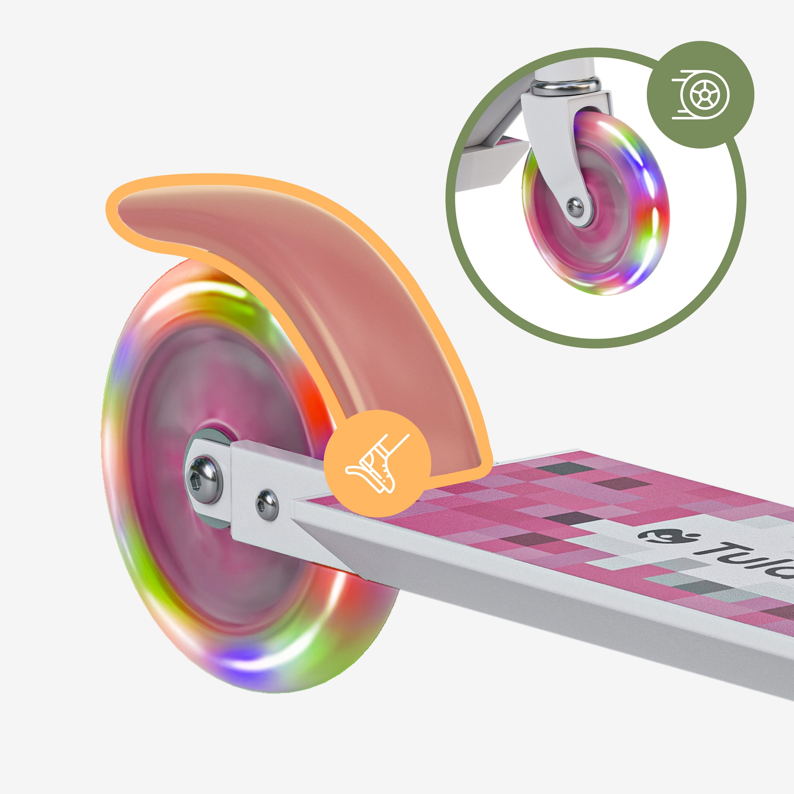 Kinderstep met oplichtende wielen